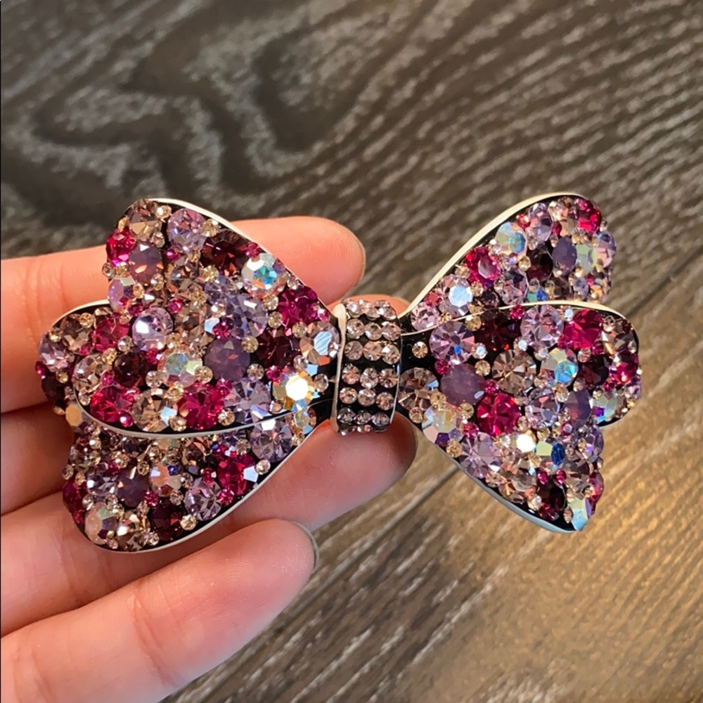 Handmade Swarovski bow tie hair clip